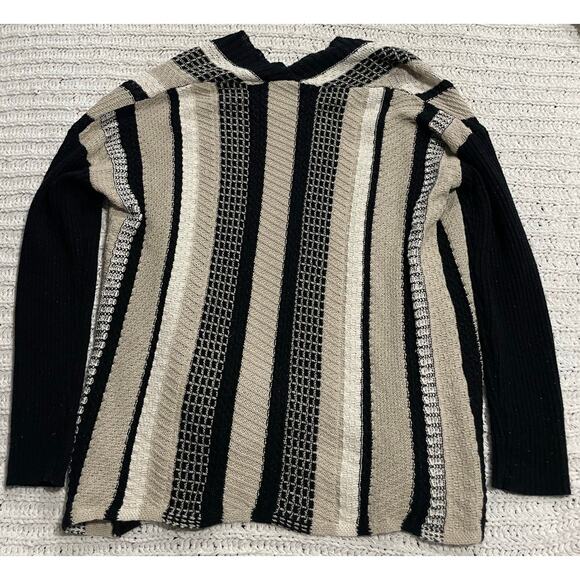 Soft Surroundings Open Front Cardigan Sweater Knit Striped Womens XS Gold Black - Picture 7 of 9